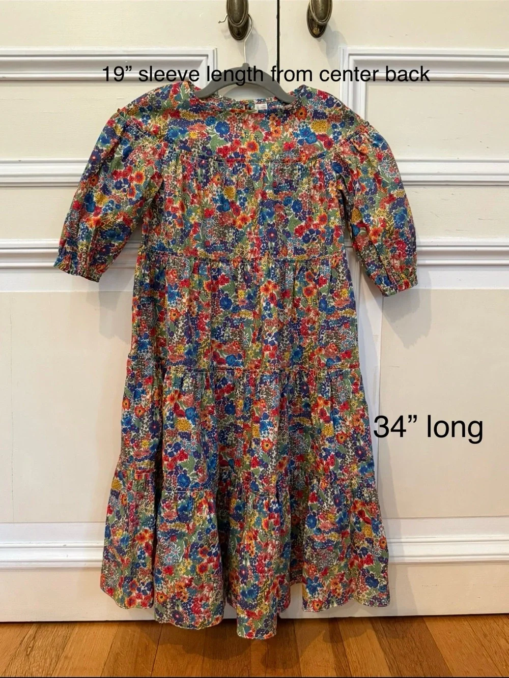 TIA CIBANI Girls LIBERTY print Tiered Cotton Dress - Multicolor sz 5/6
